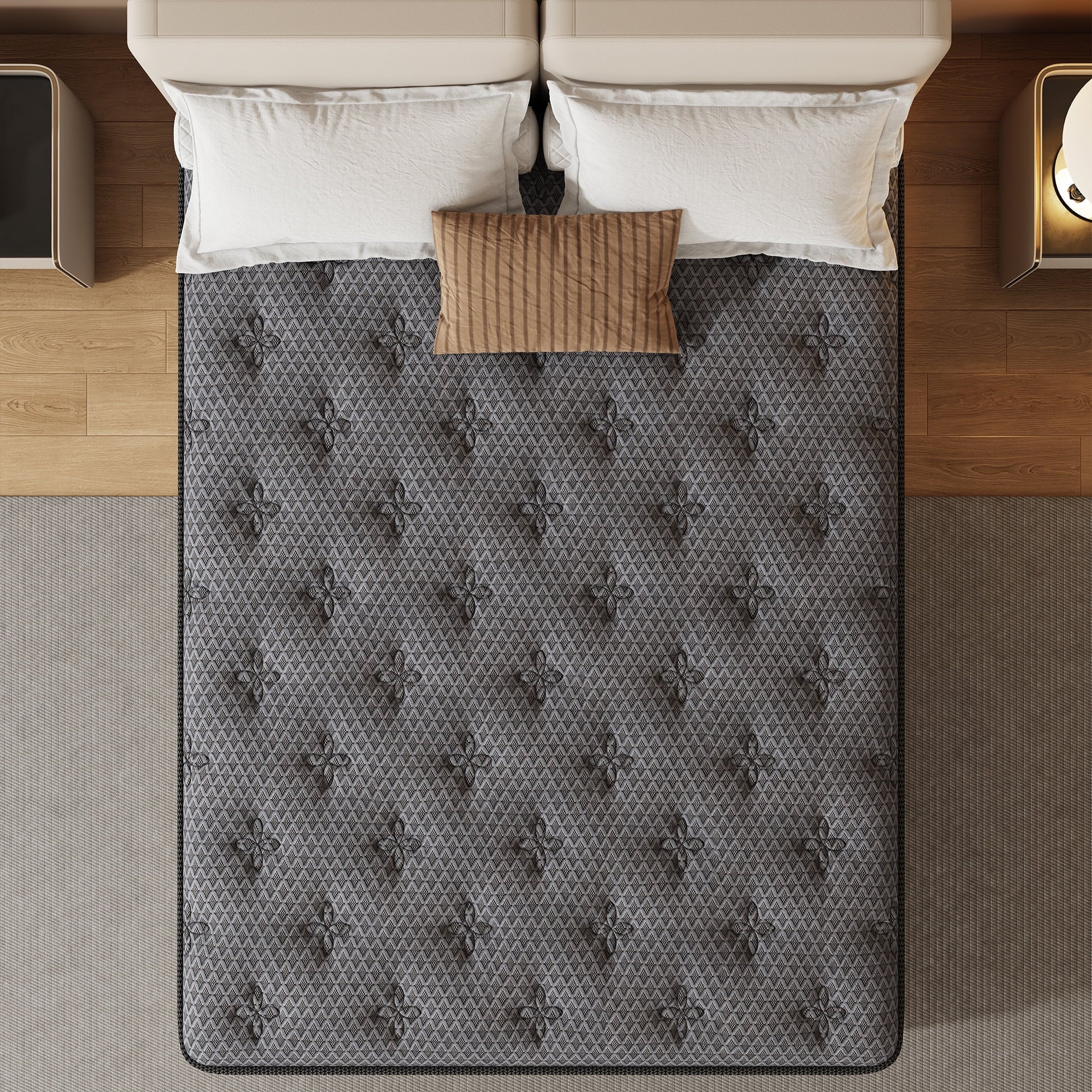 HIKOS 10 inch Full Mattress in a Box, Cooling Gel Memory Foam Hybrid Mattress with Individually Wrapped Pocket Coils, Medium Firm Full Size Mattress, Pressure Relief for Adult