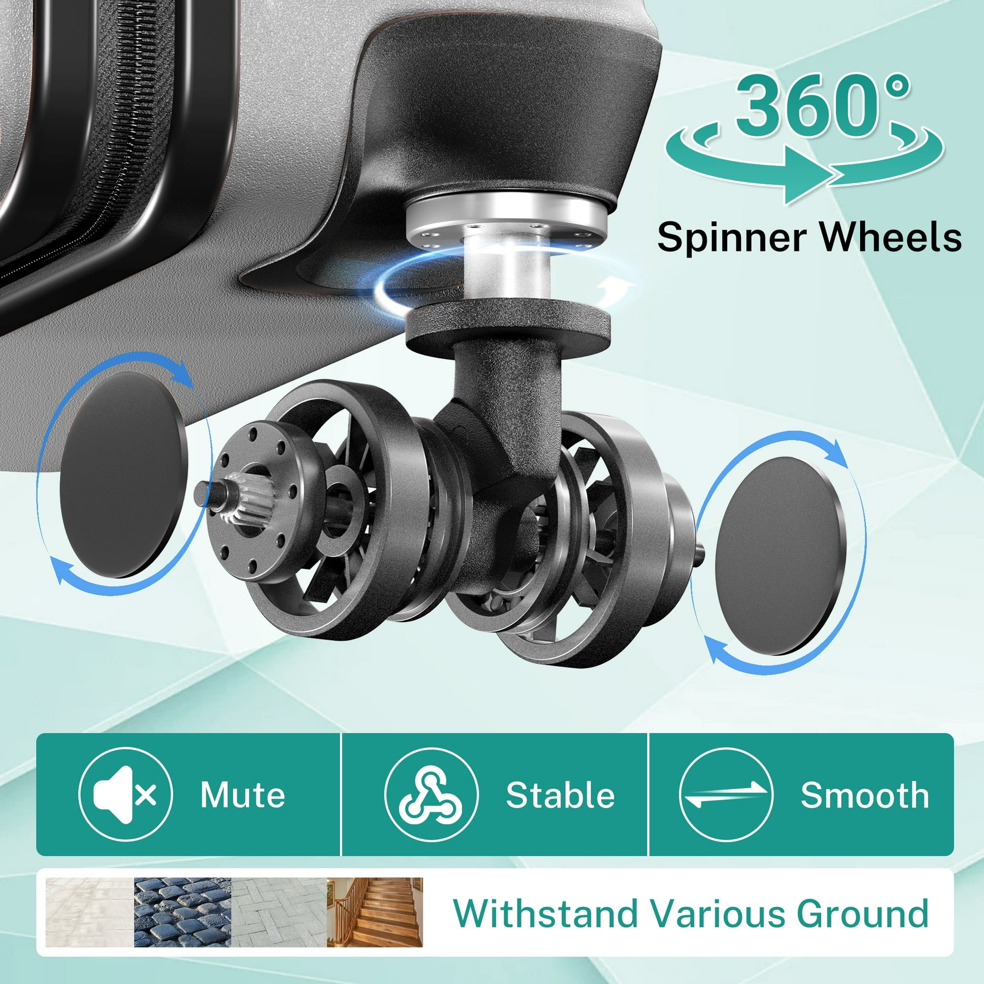 Luggage Sets 3 Piece Lightweight Luggage with Spinner Wheels ABS Travel Suitcase with TSA Lock 20 24 28 inch Carry on Luggage Silver