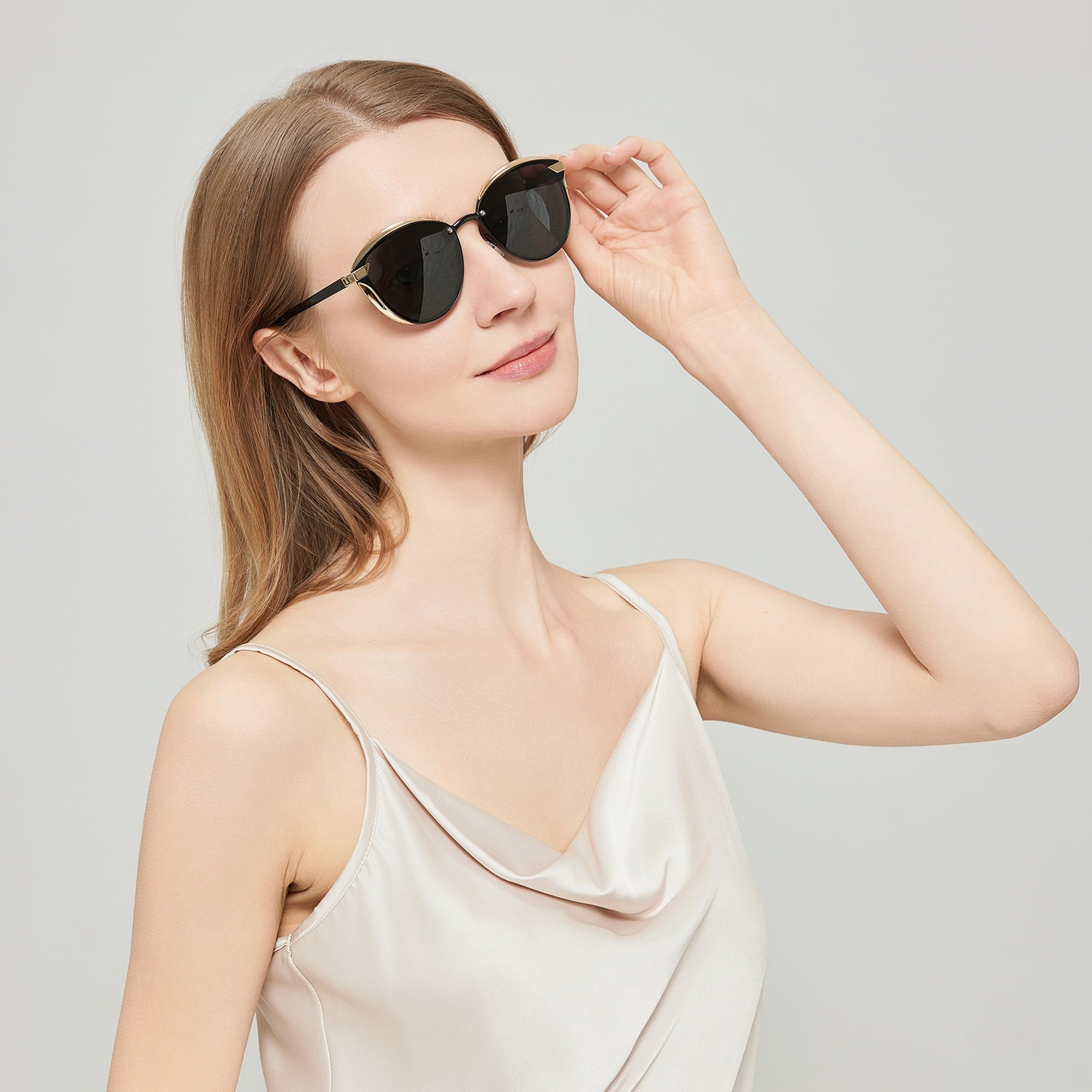 Newest Trendy Women's Oversized Polarized Sunglasses, High Quality, 100% UV400 Protection, HD VISUAL, Suitable for Driving, Outdoor, Traveling(Black）