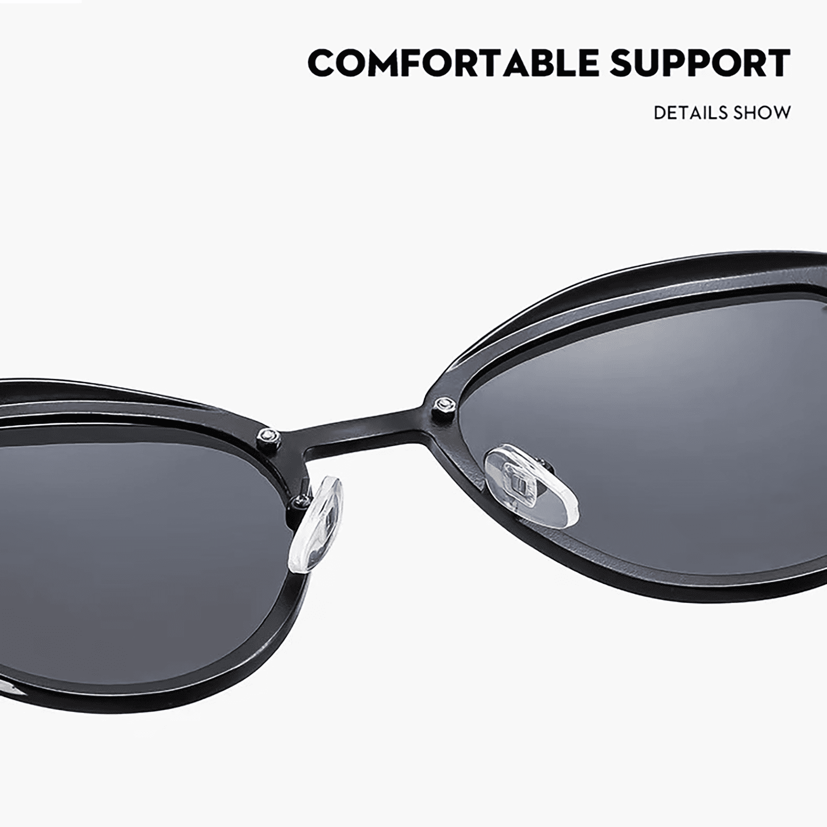 Newest Trendy Women's Oversized Polarized Sunglasses, High Quality, 100% UV400 Protection, HD VISUAL, Suitable for Driving, Outdoor, Traveling(Black）
