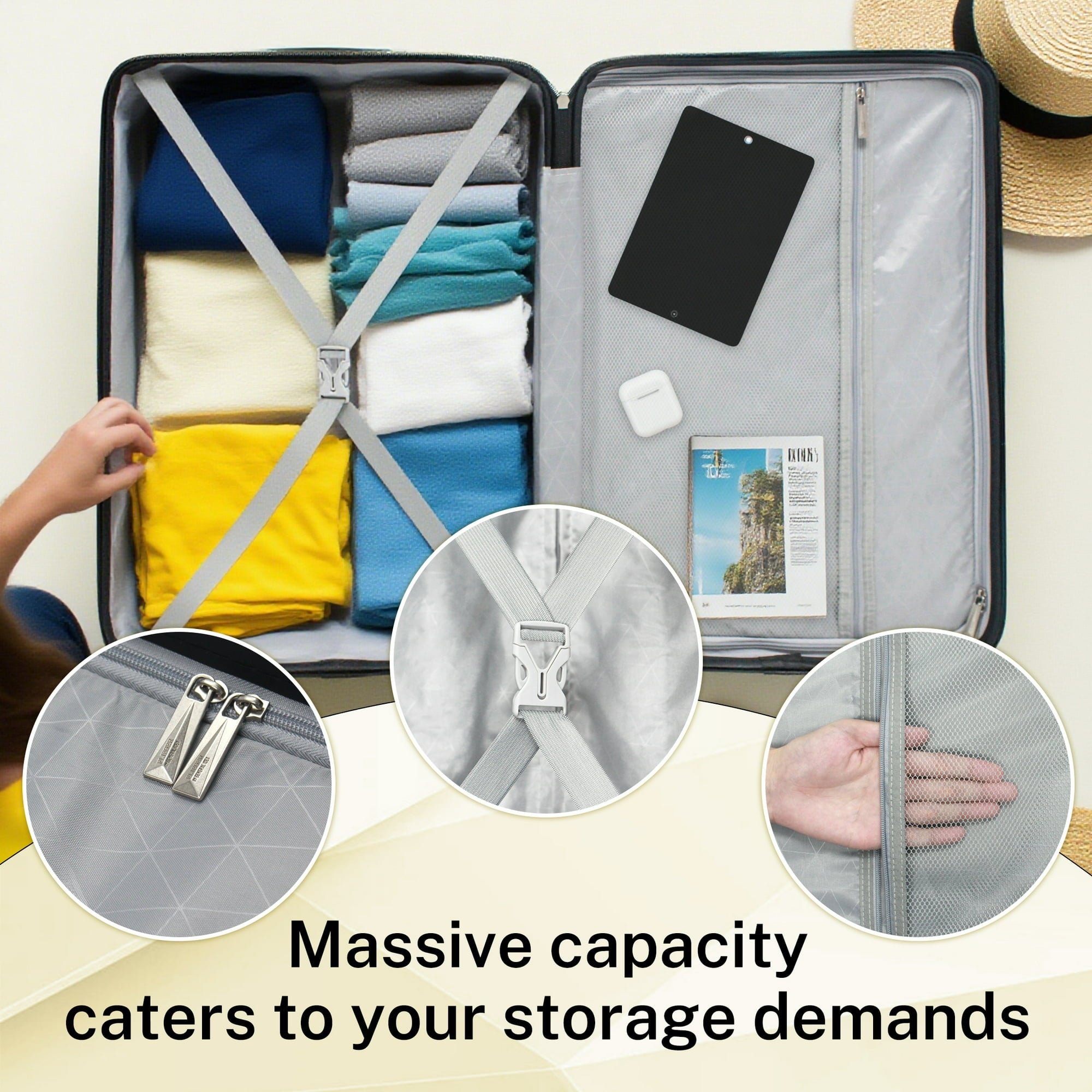 Luggage Sets 3 Piece Lightweight Luggage with Spinner Wheels ABS Travel Suitcase with TSA Lock 20 24 28 inch Carry on Luggage Black