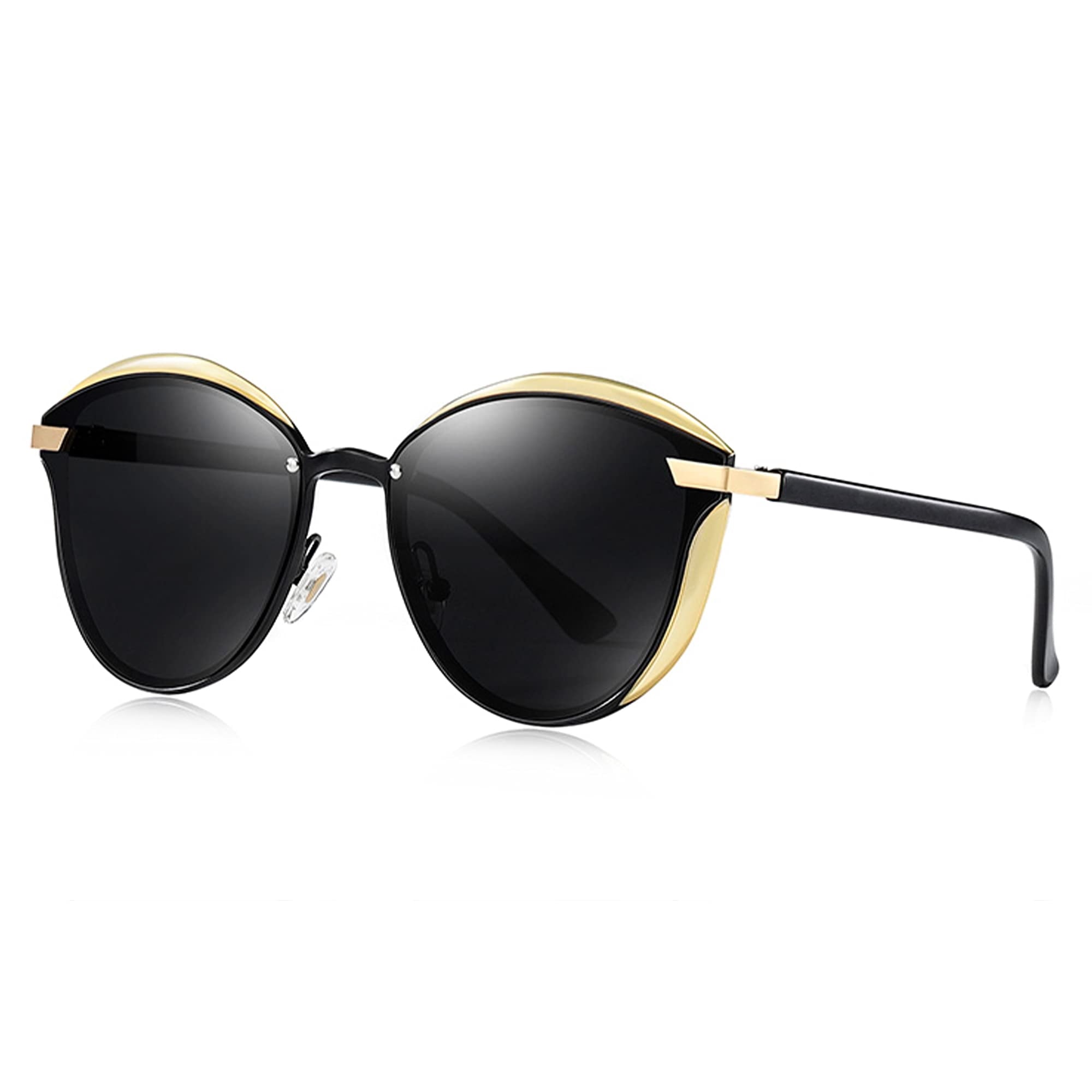 Newest Trendy Women's Oversized Polarized Sunglasses, High Quality, 100% UV400 Protection, HD VISUAL, Suitable for Driving, Outdoor, Traveling(Black）