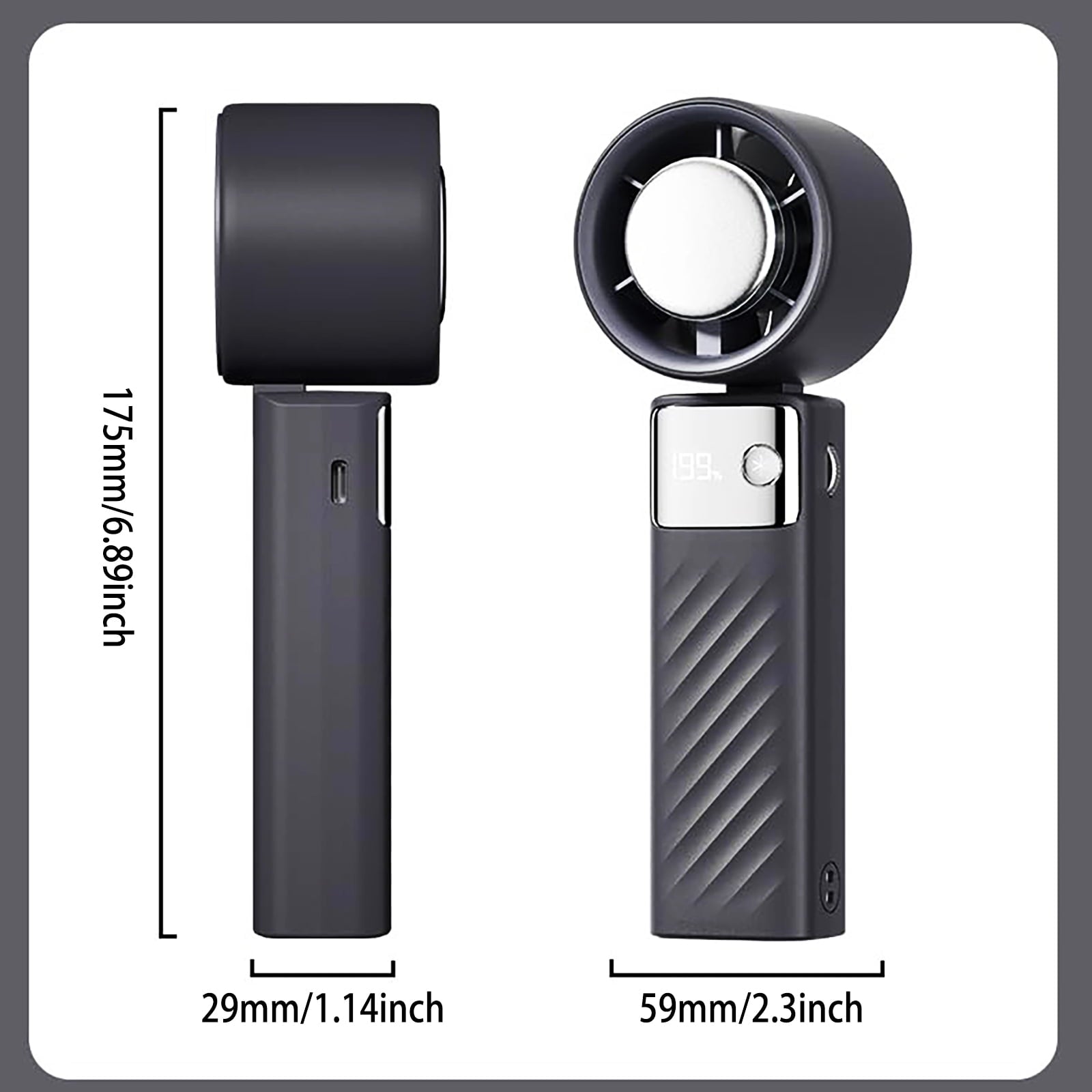 Juyafio Cutting-Edge Tech with 199 Speed Cooling Portable Small Fan&Handheld Fan,Foldable Desktop Fan,4000mAh, USB Rechargeable And Quiet Personal Fan For Home, Office, Travel & Outdoor Use (Black)