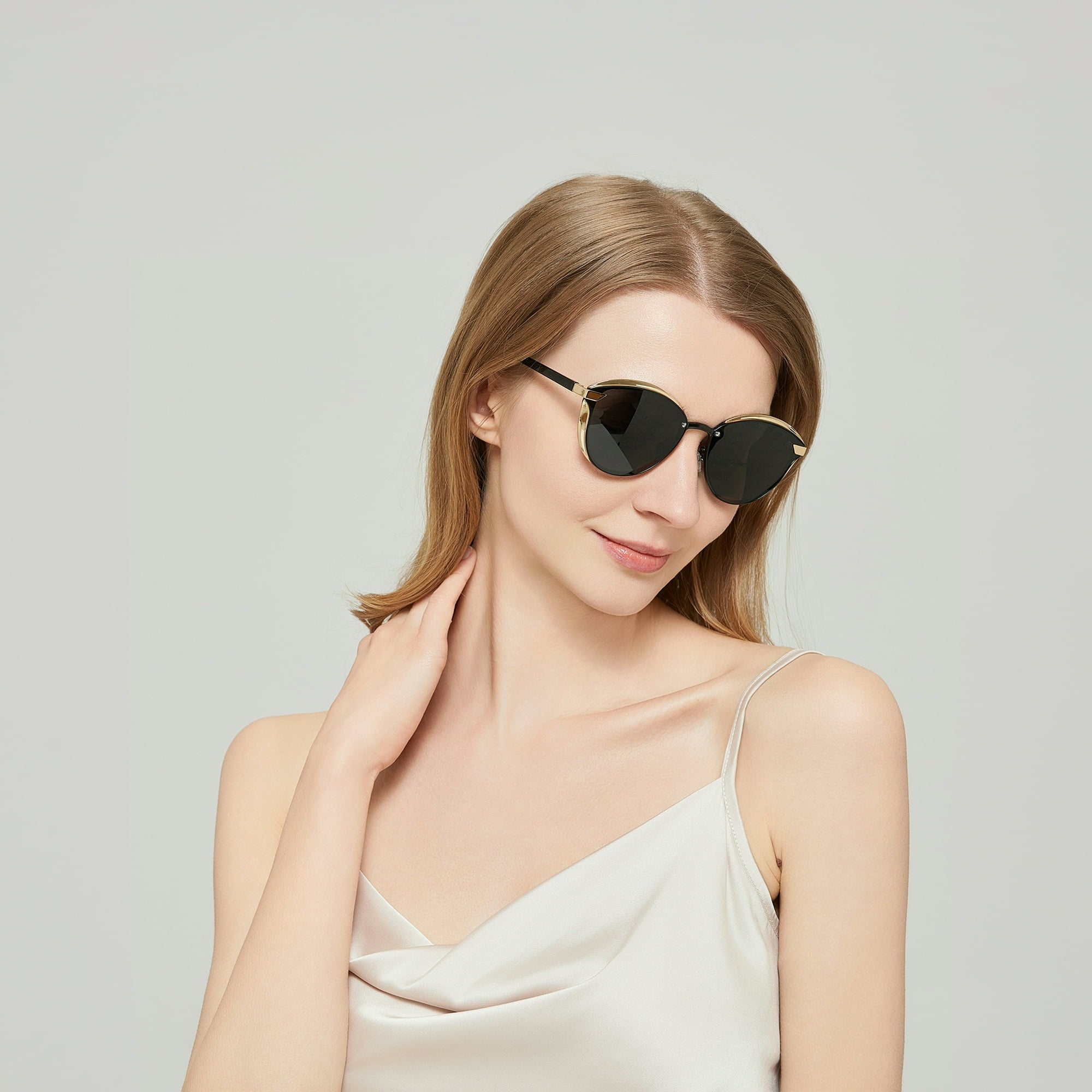 Newest Trendy Women's Oversized Polarized Sunglasses, High Quality, 100% UV400 Protection, HD VISUAL, Suitable for Driving, Outdoor, Traveling(Black）