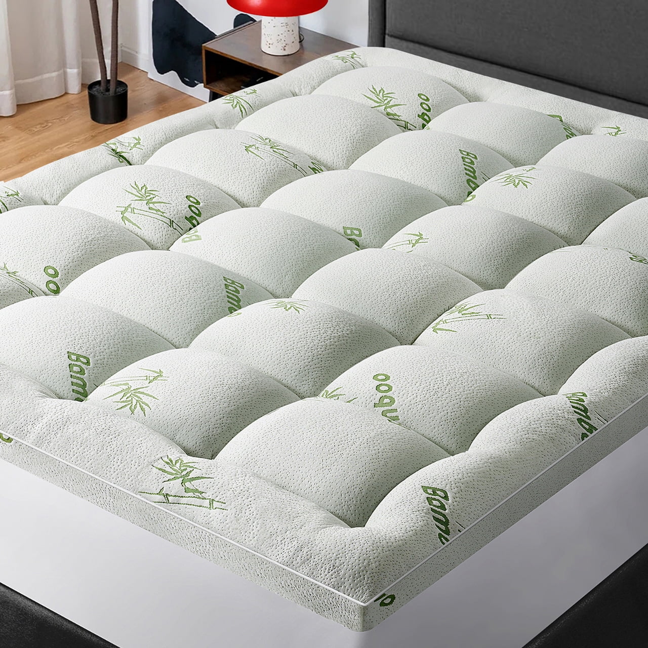 Mattress Topper Full Size Bed,Bamboo Extra Thick Mattress Pad Cover Soft Plush Noiseless Down Alternative Fill,with 8-21" Deep Pocket