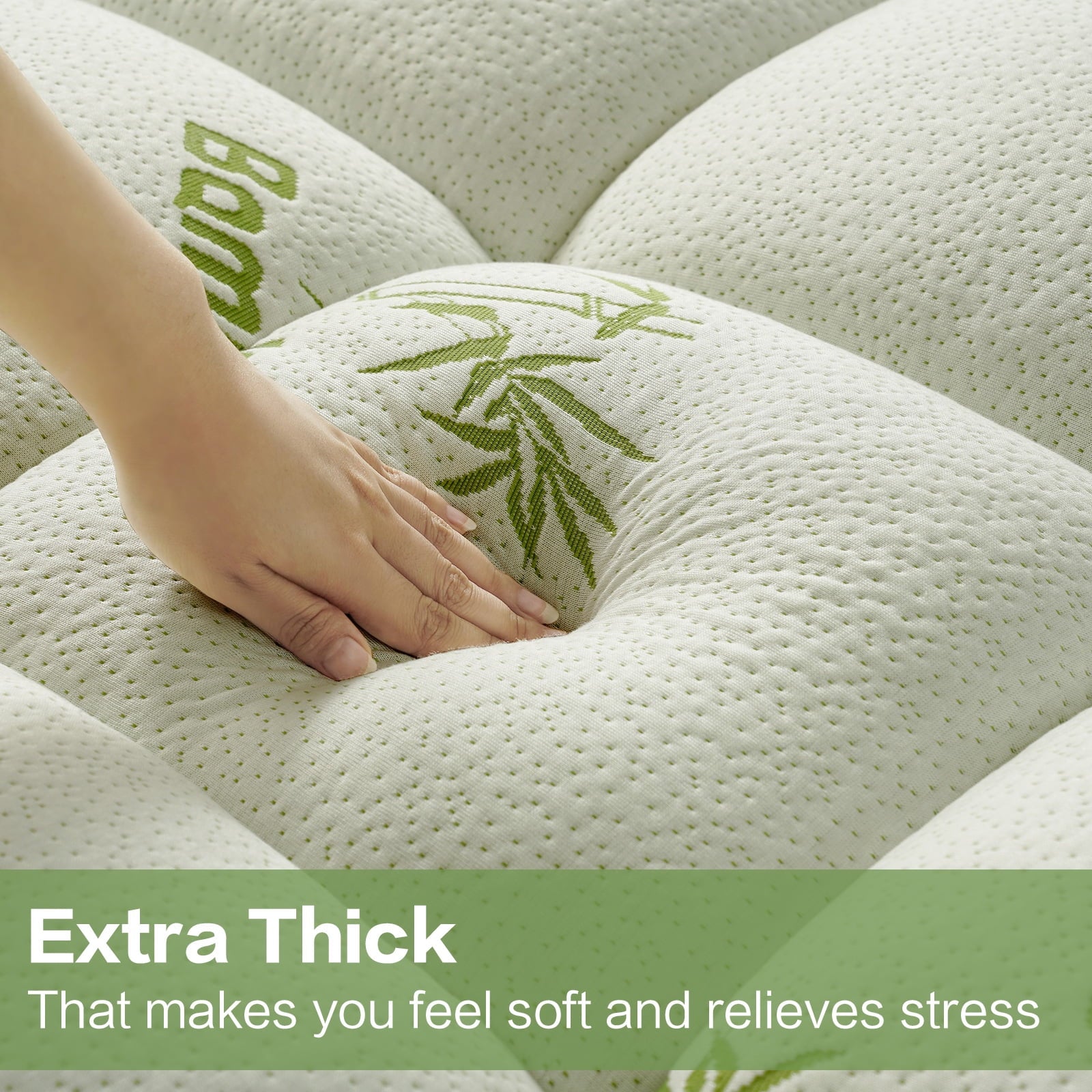 Mattress Topper Full Size Bed,Bamboo Extra Thick Mattress Pad Cover Soft Plush Noiseless Down Alternative Fill,with 8-21" Deep Pocket