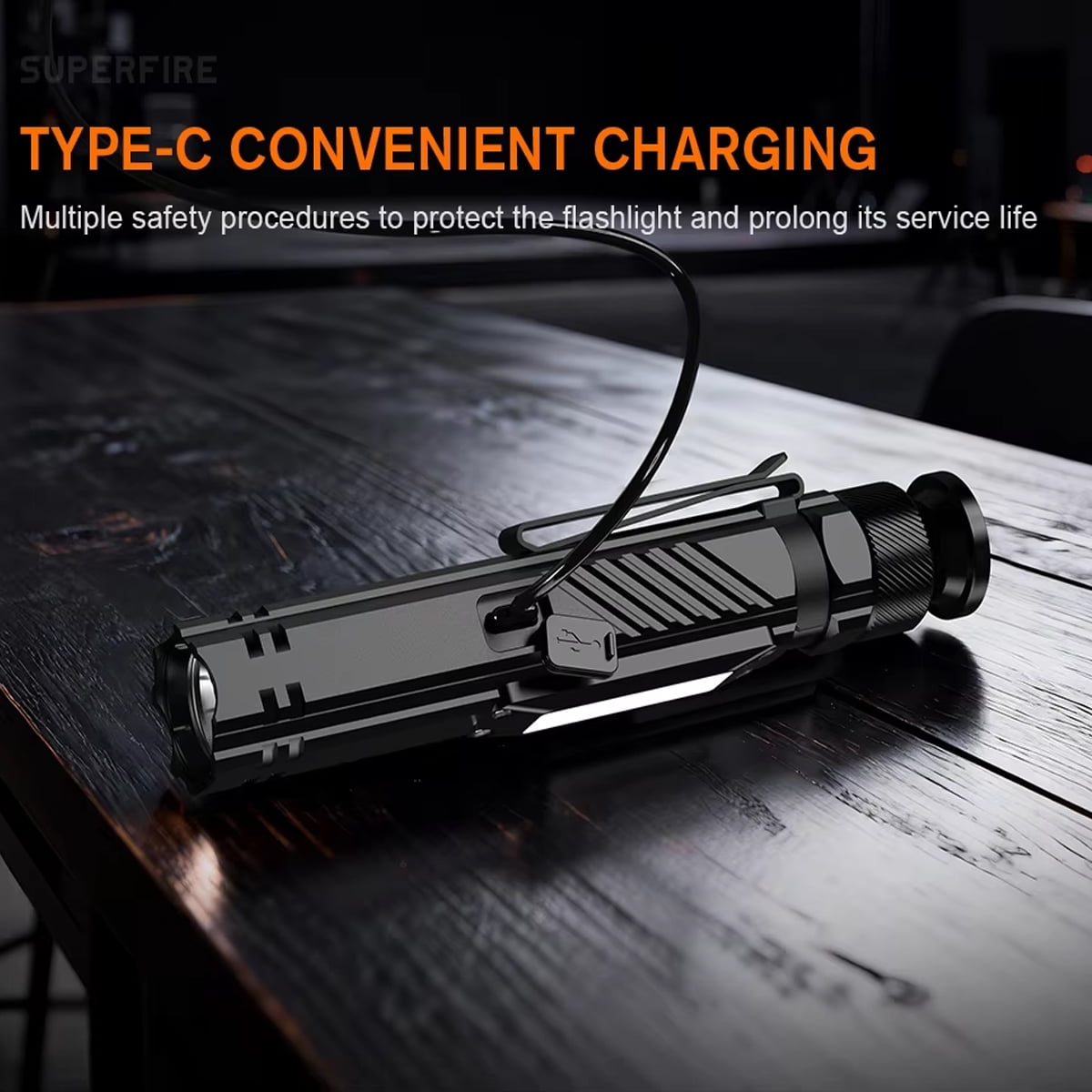 Juyafio Multifunctional Powerful Flashlight, High Lumen | Rechargeable, 5 Light Modes, COB Side Lights&LED Flashlight, Magnetic Adjustable Base l Pocket Clip, Waterproof Suitable for Camping, Hiking