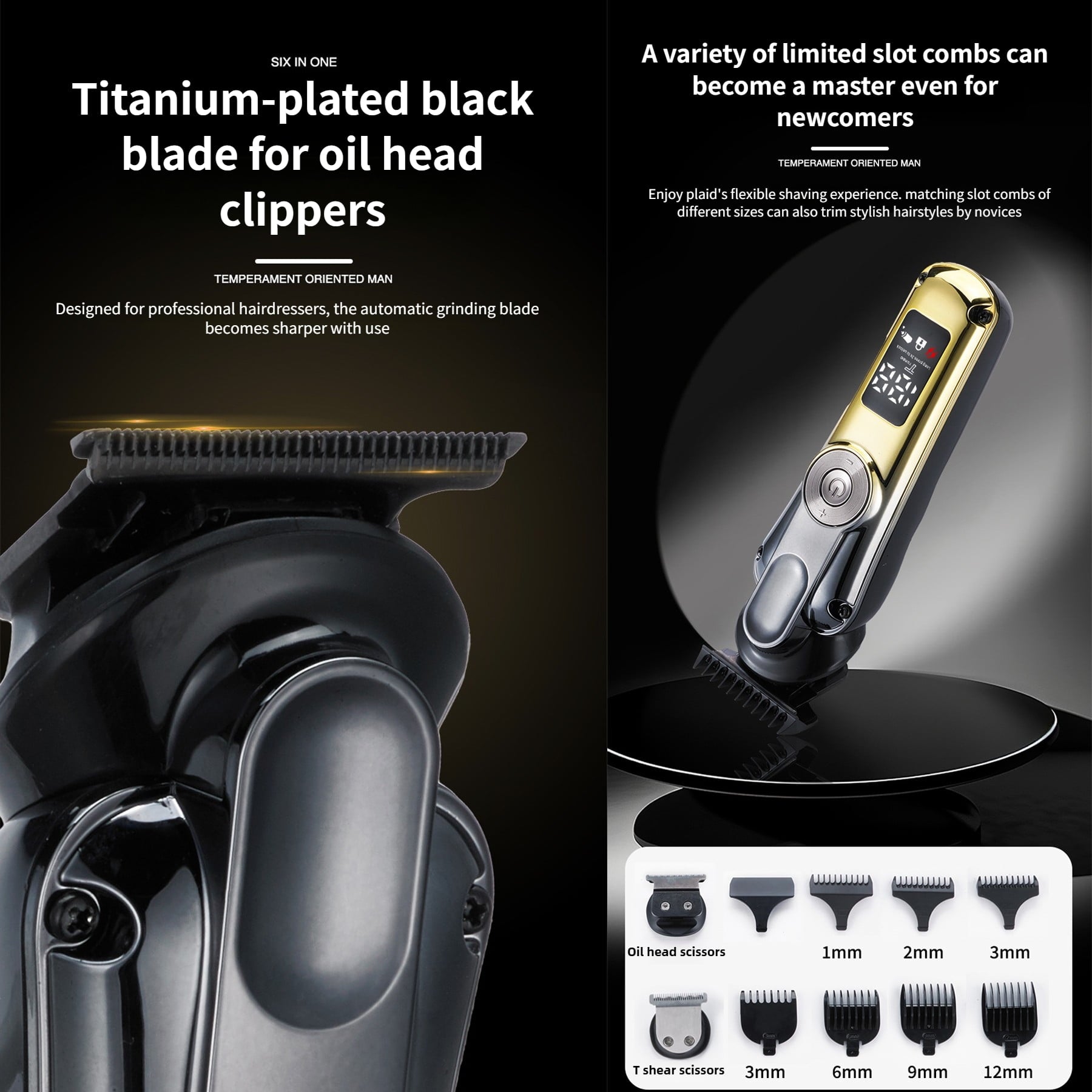 Juyafio New Upgrade 6-in-1 Hair Clippers Kit,Beard Trimmer for Men/Electric Razor,Body Hair Trimmer,Nose Hair Groomer,Cordless Precision Shave Kit,Waterproof USB Rechargeable