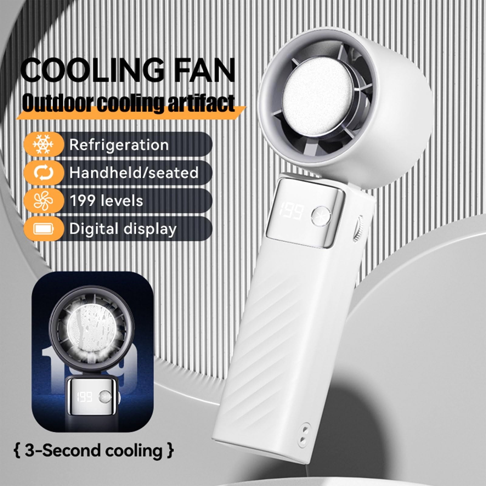Juyafio Cutting-Edge Tech with 199 Speed Cooling Portable Small Fan&Handheld Fan,Foldable Desktop Fan,4000mAh, USB Rechargeable And Quiet Personal Fan For Home, Office, Travel & Outdoor Use (White)