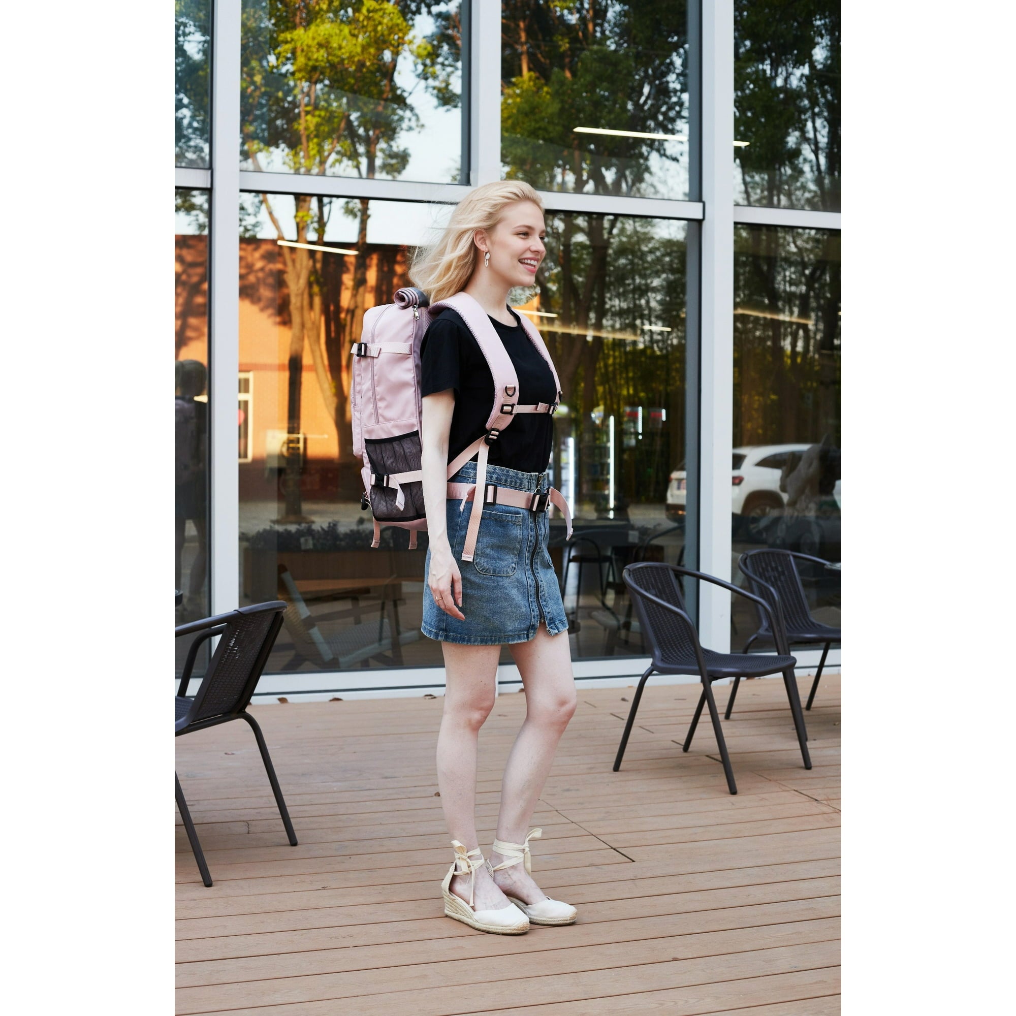 Travel Backpack 50L New Premium - Unisex Extra Large Laptop Backpack for Hiking, Climbing & Business Trips, Waterproof,Pink